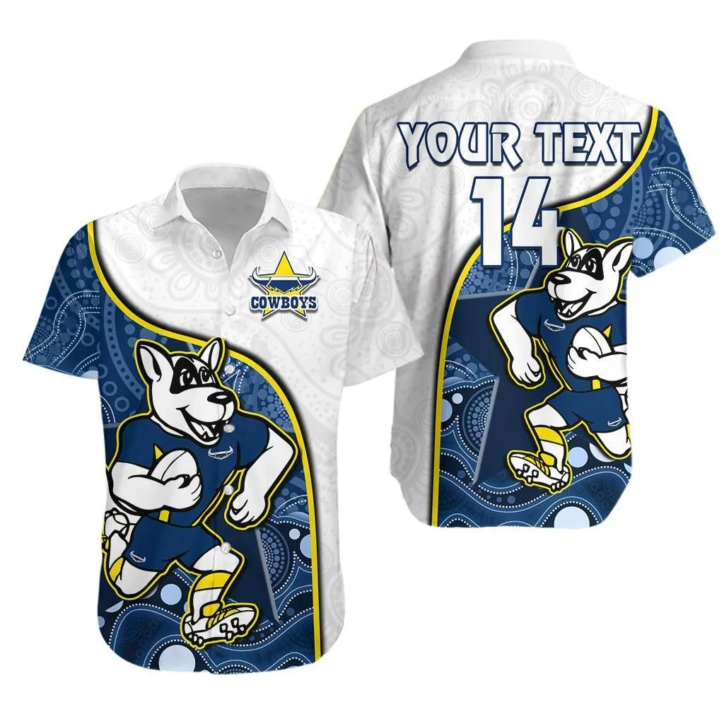 (Custom Text And Number) Cowboys Rugby Hawaiian Shirt Macost Indigenous Pattern 2022 Premiers Lt14_0