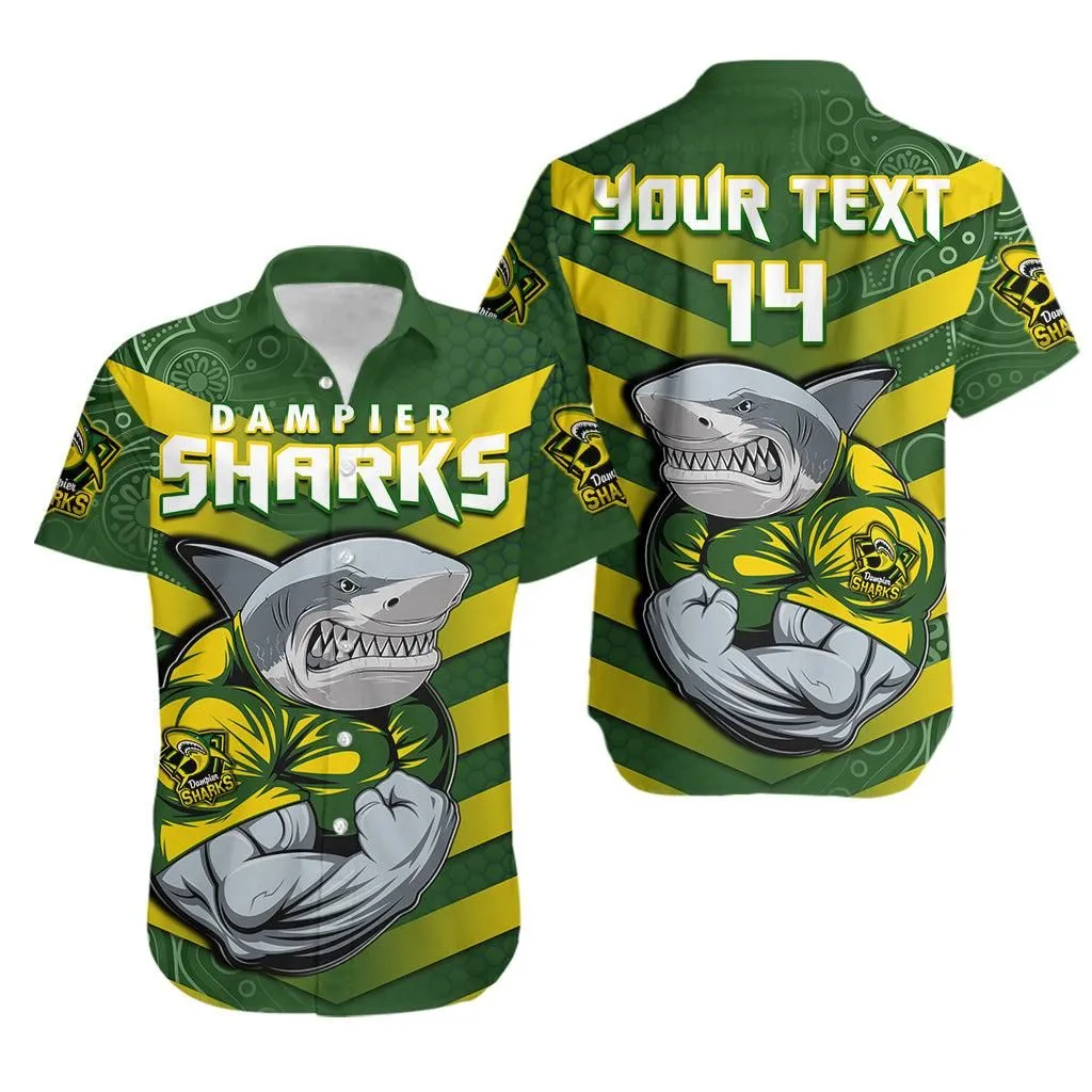 (Custom Text And Number) Dampier Sharks Football Club Hawaiian Shirt Aboriginal Sporty Version Lt14_0