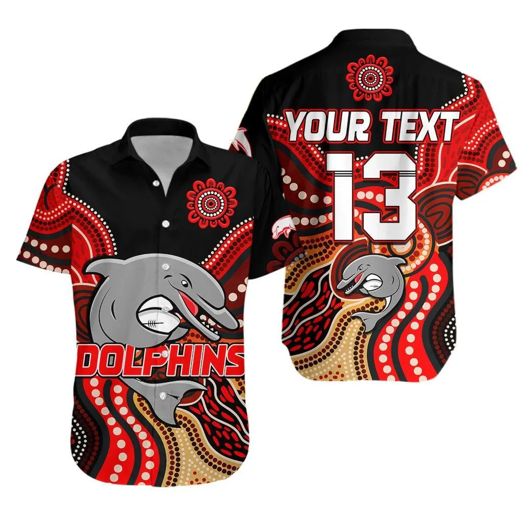 (Custom Text And Number) Dolphins Rugby Hawaiian Shirt Aboriginal New History Starts Now Lt13_0