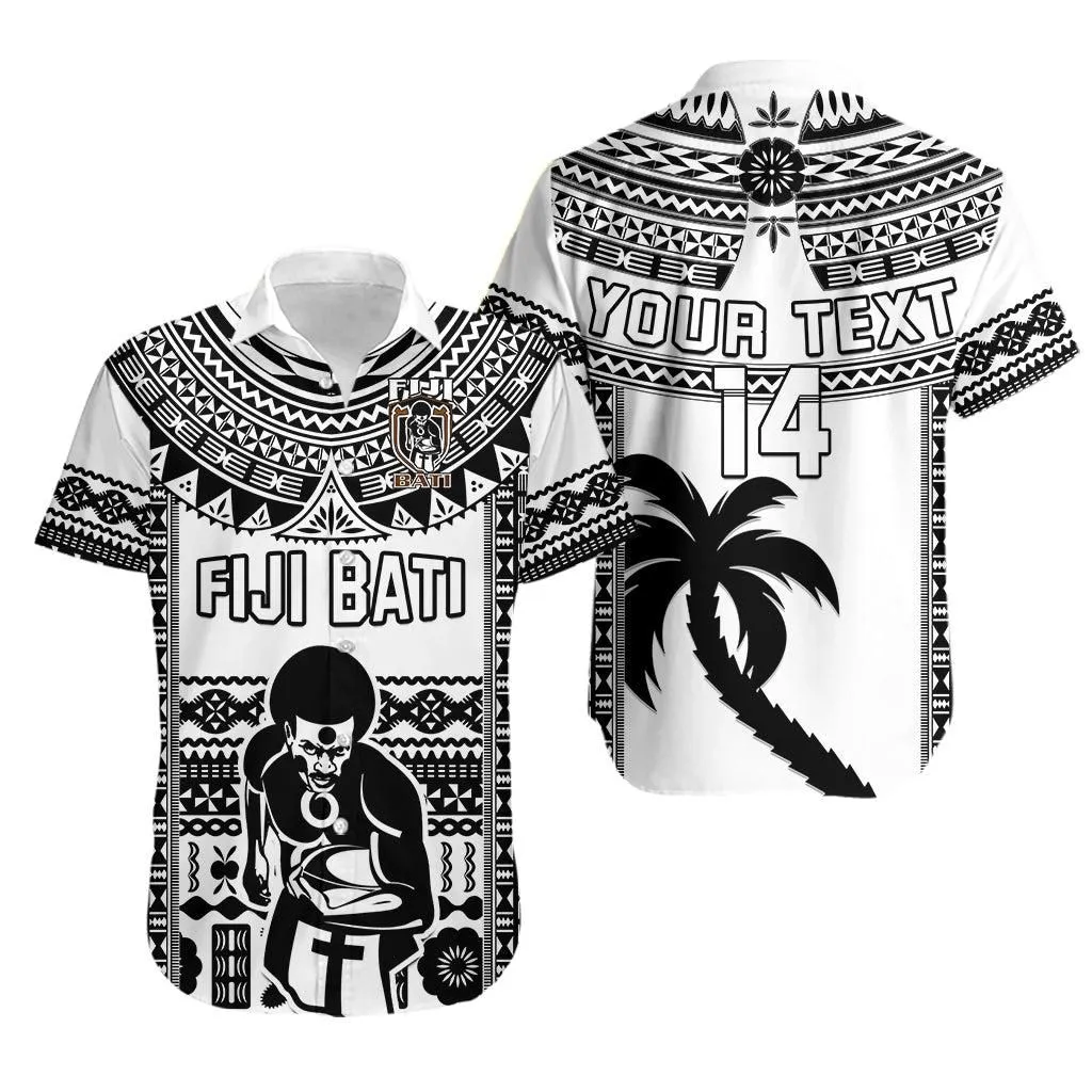 Custom Text And Number Fiji Rugby Hawaiian Shirt Pacific The Bati Black Fijian Tapa Lt14_0