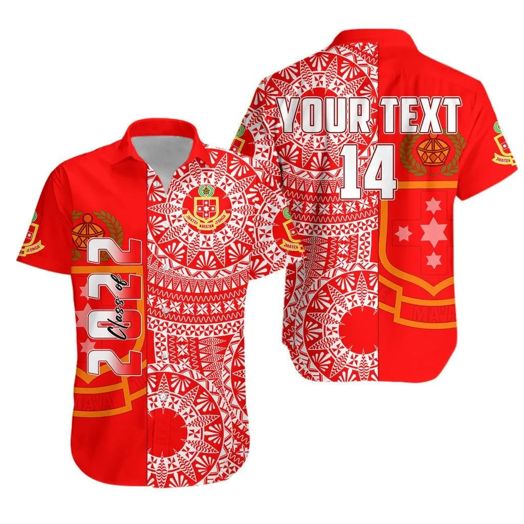 Custom Text And Number Kolisi Tonga High School Hawaiian Shirt Class Of Year Tongan Ngatu Pattern Lt14_0