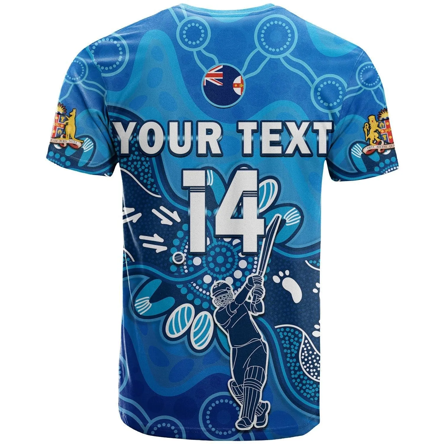 (Custom Text And Number) New South Wales Cricket T Shirt Nsw 2022 Aboriginal Art Lt14_1