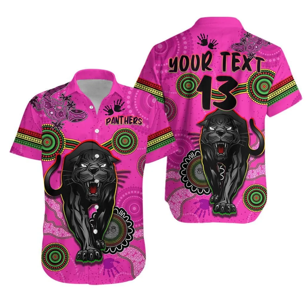 (Custom Text And Number) Panthers Hawaiian Shirt Aboriginal With Lizard Lt13_0