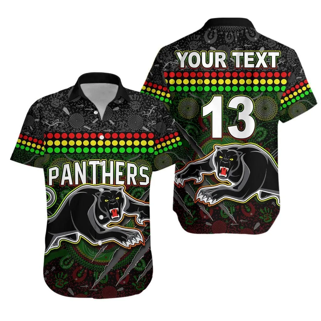 Custom Text And Number Panthers Hawaiian Shirt Premiers 2022 Aboriginal Lt13_0