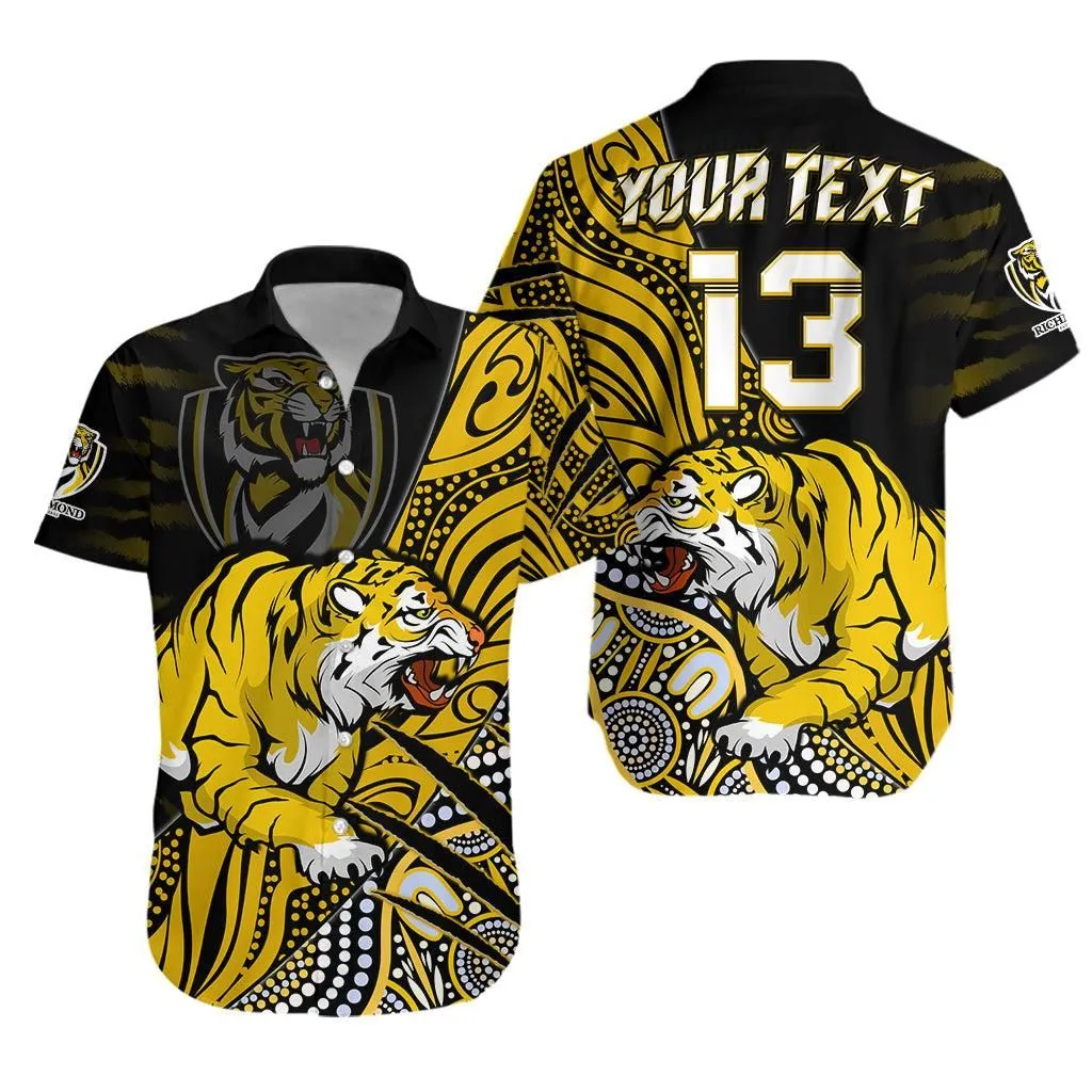 (Custom Text And Number) Richmond Football Hawaiian Shirt Aboriginal Go The Tigers Premiers Lt13_0