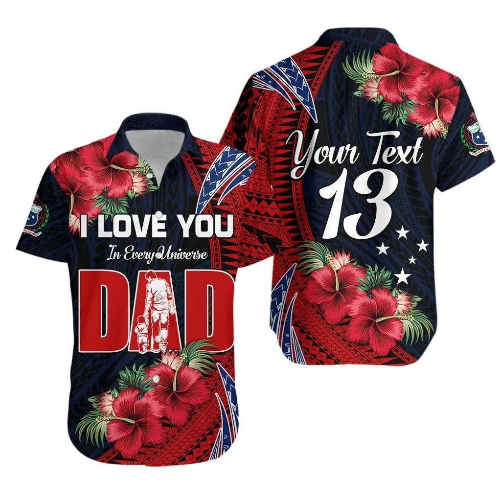 (Custom Text And Number) Samoa Fathers Day Hawaiian Shirt Polynesian Best Dad Ever Lt13_0