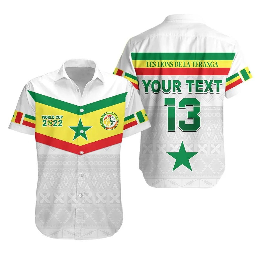 (Custom Text And Number) Senegal Football 2022 Hawaiian Shirt Champion Teranga Lions Mix African Pattern Lt13_0