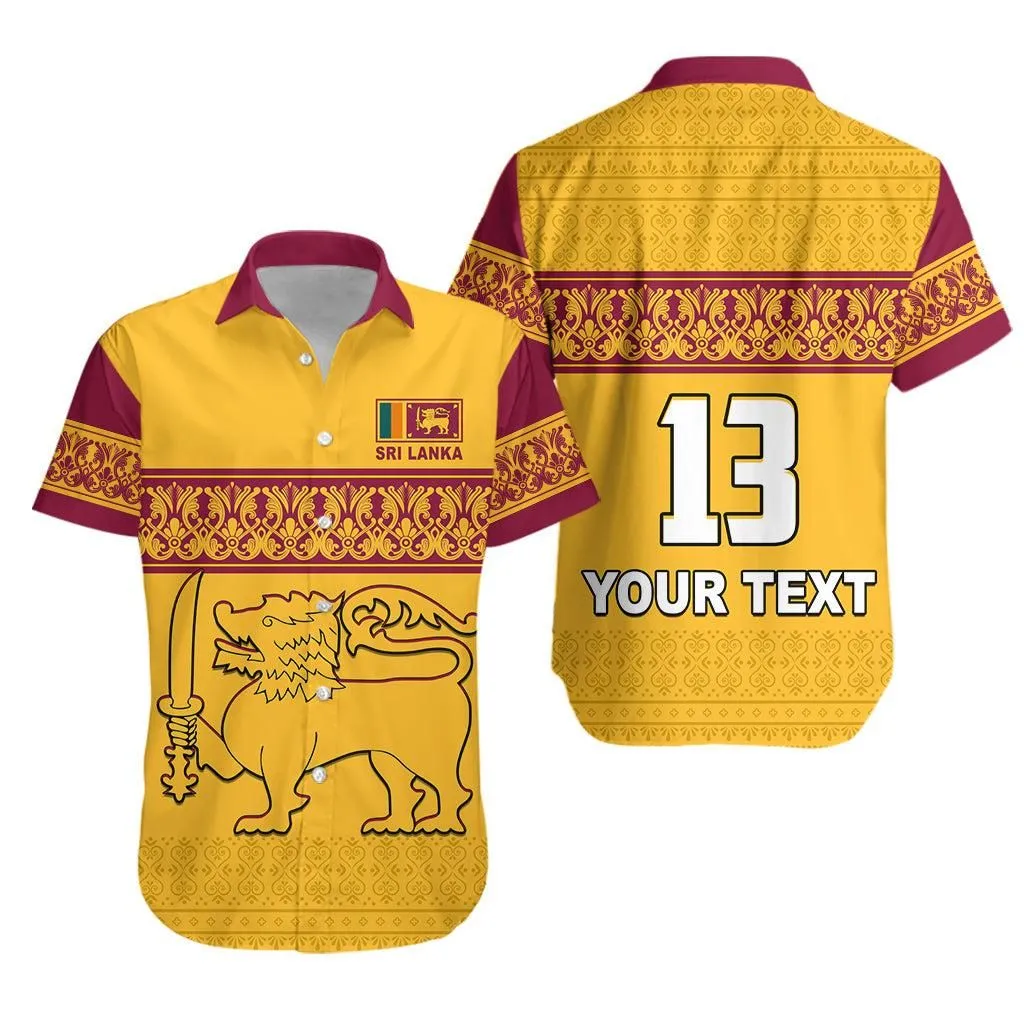 Custom Text And Number) Sri Lanka Hawaiian Shirt Traditional Pattern And  Lion Flag Lt13_0