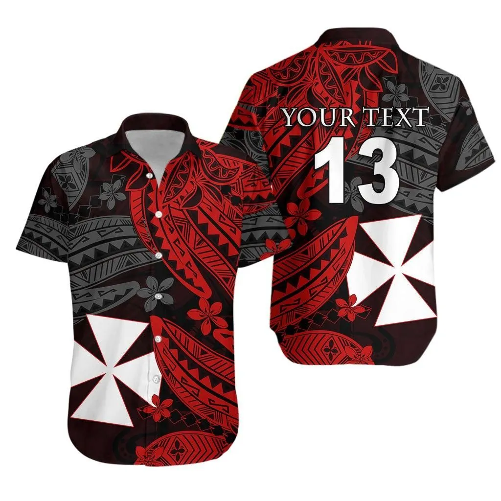 (Custom Text And Number) Wallis And Futuna Hawaiian Shirt Enjoy Polynesian Flowers Lt13_0