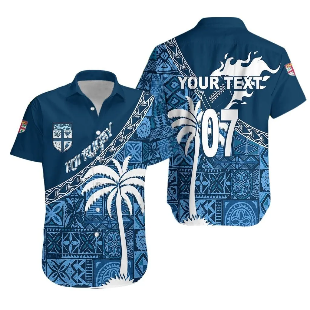 (Personalized Personalize) Tapa Pattern With Palm Tree Fiji Rugby Hawaiian Shirt Lt7_0