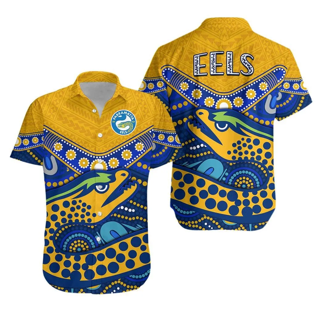 Eels Rugby Hawaiian Shirt Aboriginal And Polynesia Parramatta Lt13_0