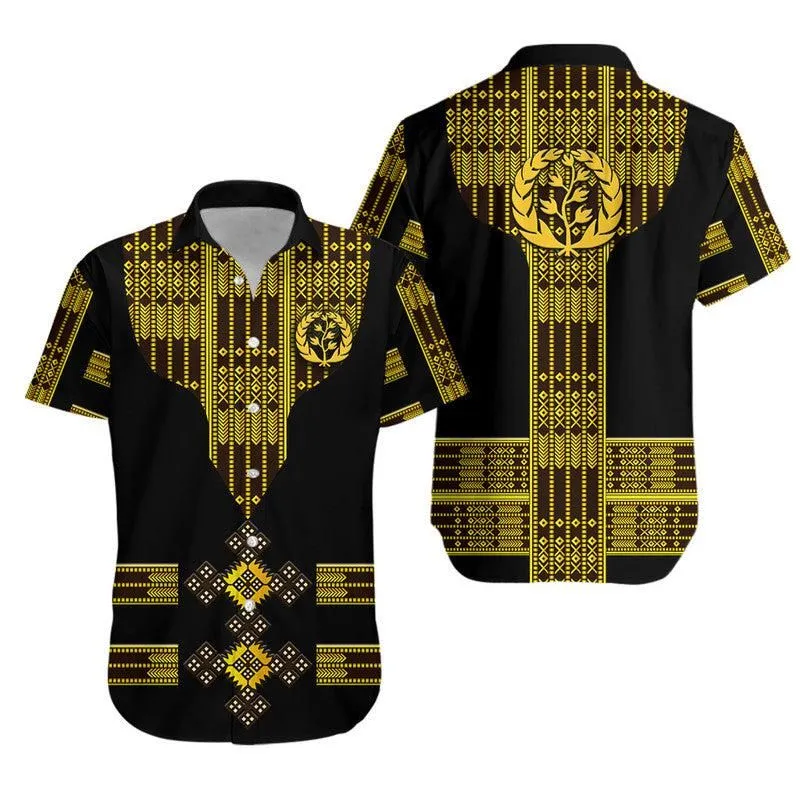 Eritrea Hawaiian Shirt Fancy Tibeb Vibes   Black Lt8_0