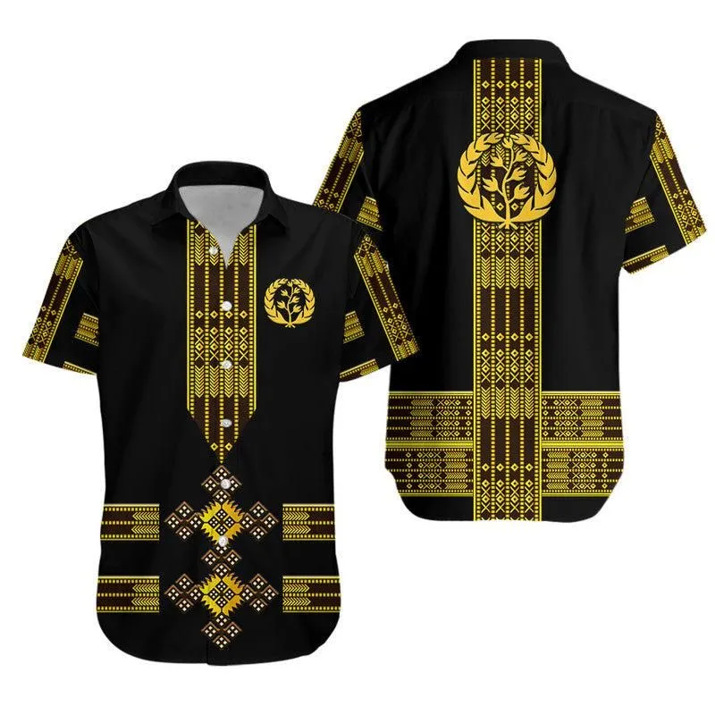 Eritrea Hawaiian Shirt Fancy Tibeb Vibes No1 Ver   Black Lt8_0