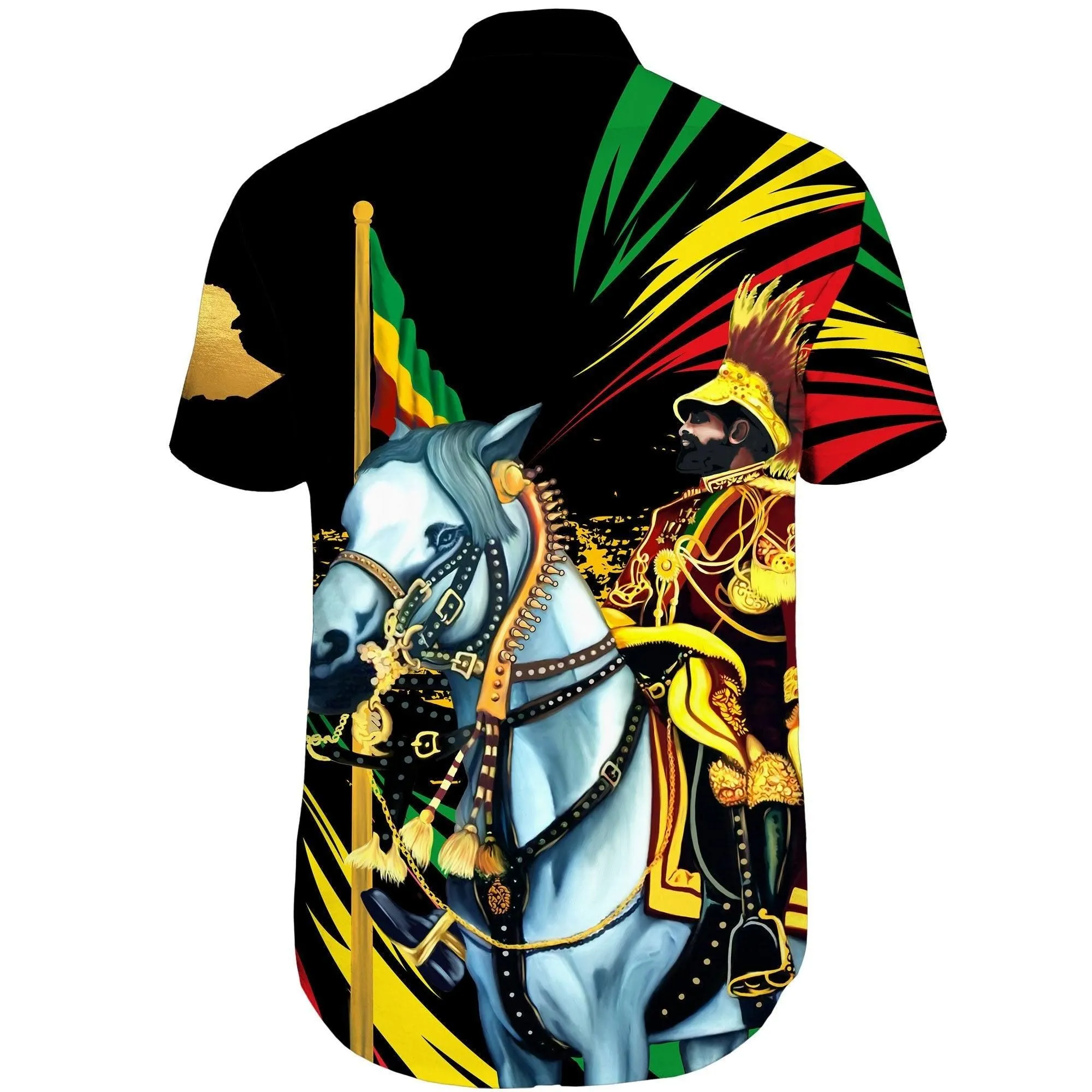 Ethiopia Emperor Haile Selassie Short Sleeve Shirt_0