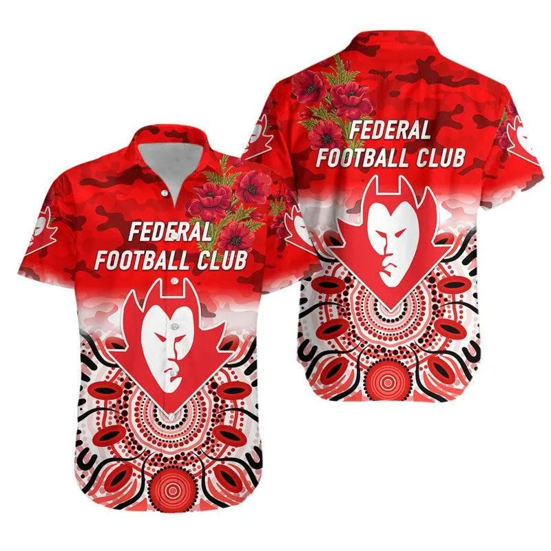 Federal Football Club Anzac Hawaiian Shirt Indigenous Vibes Lt8_1
