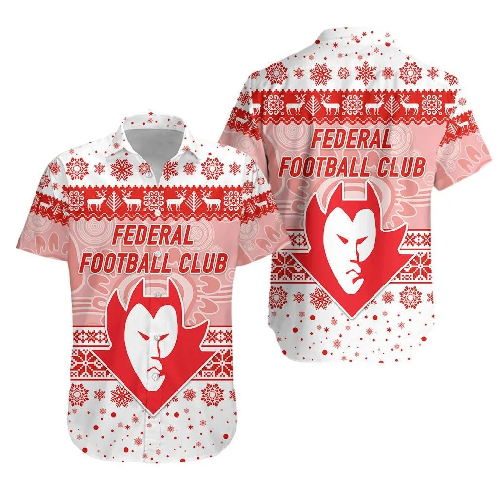 Federal Football Club Hawaiian Shirt Christmas Simple Style   White Lt8_1