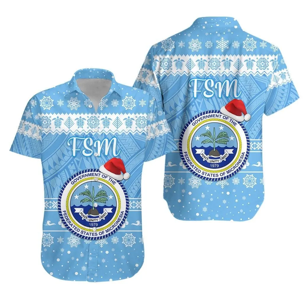 Federated States Of Micronesia Christmas Hawaiian Shirt Simple Style   Fsm Seal Lt8_1