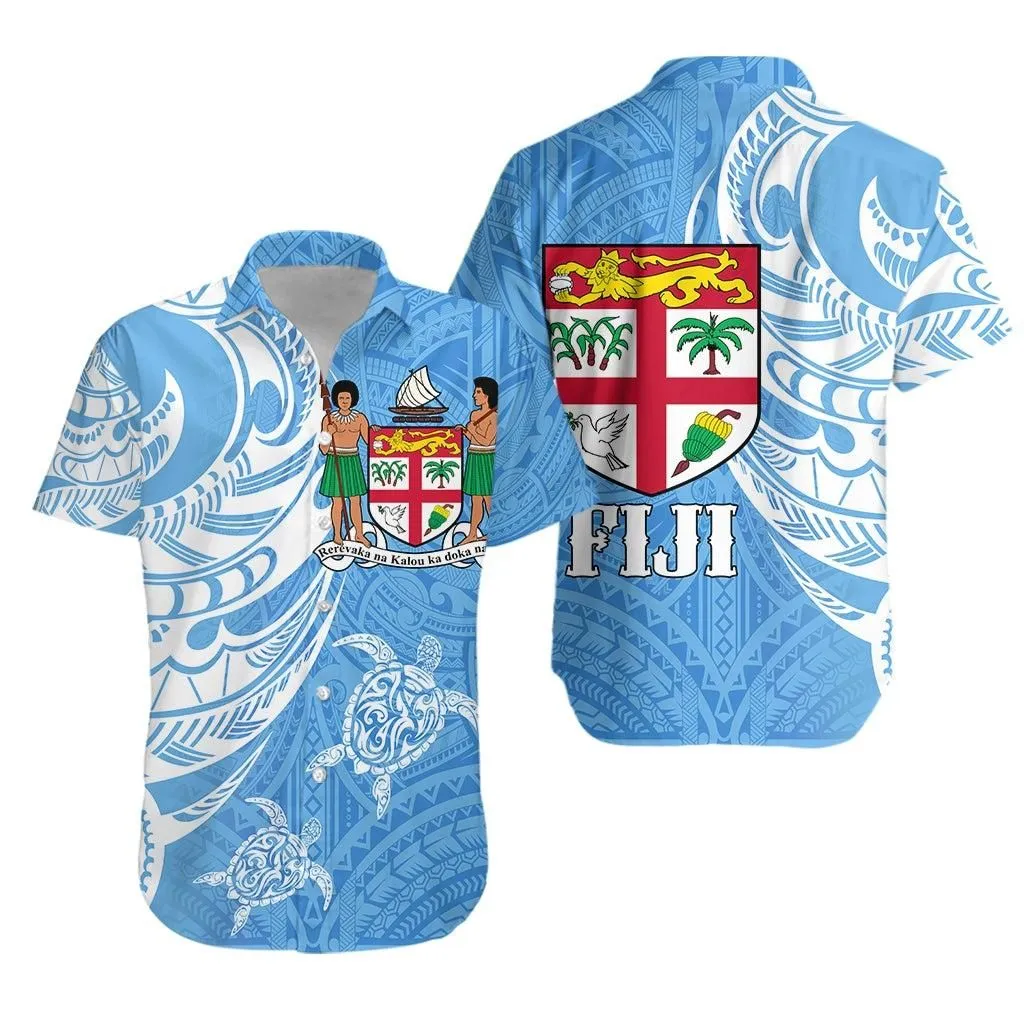 Fiji Coat Of Arms Hawaiian Shirt Turquoise Color Lt7_0