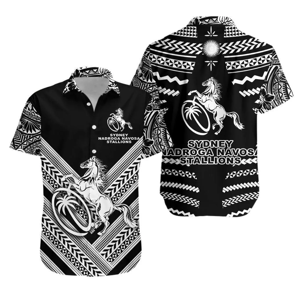 Fiji Rugby Hawaiian Shirt Sydney Nadroga Navosa Stallions Creative Style   Black Lt8_1