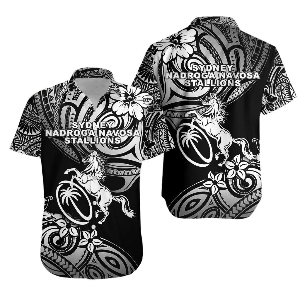 Fiji Rugby Hawaiian Shirt Sydney Nadroga Navosa Stallions Unique Vibes   Black Lt8_1
