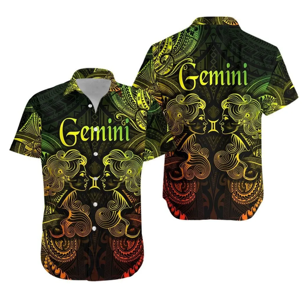 Gemini Zodiac Polynesian Hawaiian Shirt Unique Style   Reggae Lt8_1
