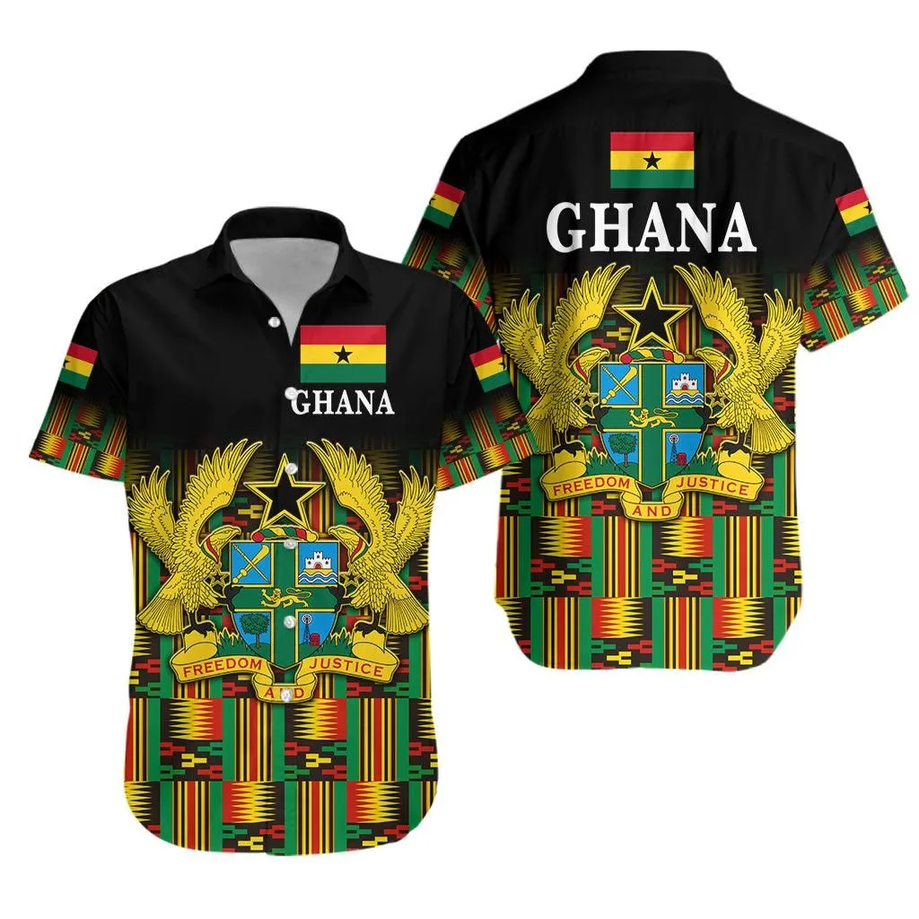 Ghana Hawaiian Shirt Coat Of Arms Kente Pride Lt8_1