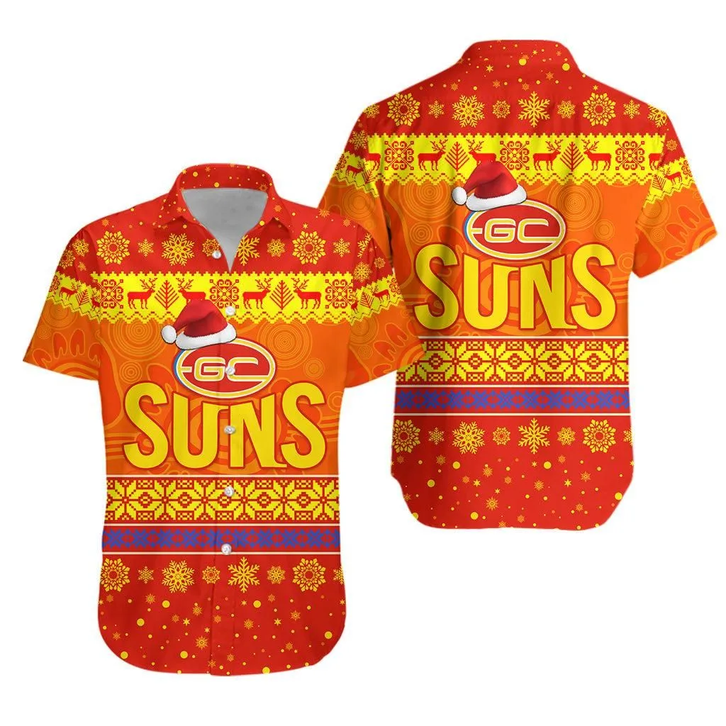 Gold Coast Suns Hawaiian Shirt Christmas Simple Style Lt8_1