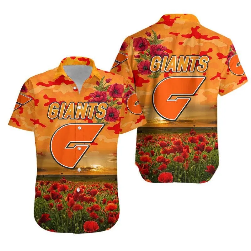 Greater Western Sydney Giants Anzac Hawaiian Shirt Poppy Vibes Lt8_1
