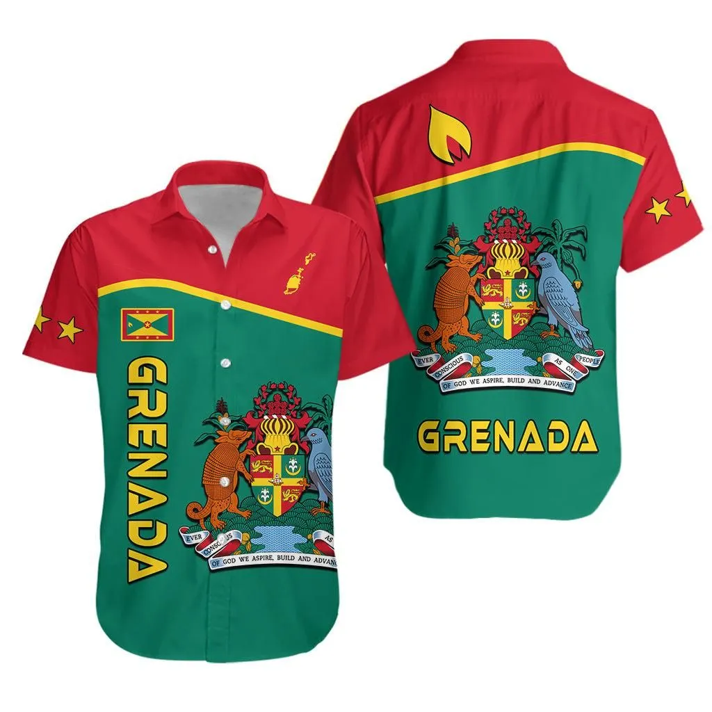 Grenada Hawaiian Shirt Coat Of Arms And Map Impressive Lt13_0