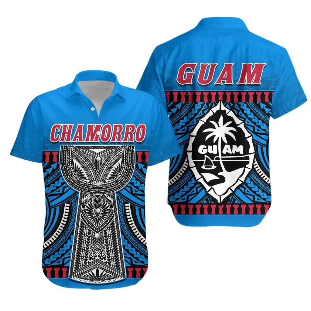 Guam Chamorro Hawaiian Shirt Latte Stone Blue Polynesian Haligi Lt13_0