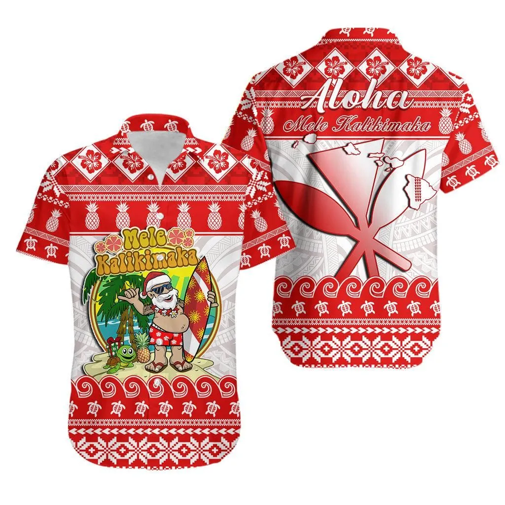Hawaii Christmas Hawaiian Shirt Kanaka Polynesian Santa Claus Mele Kalikimaka Lt14_0
