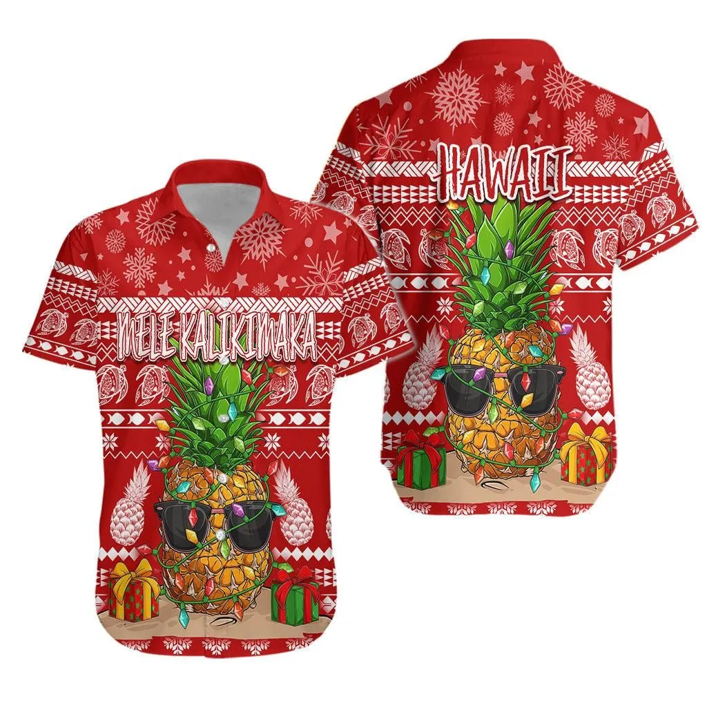 Hawaii Christmas Hawaiian Shirt Mele Kalikimaka   Pineapple Lt7_0