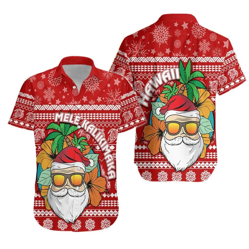 Hawaii Christmas Hawaiian Shirt Mele Kalikimaka   Tropical Santa Lt7_0