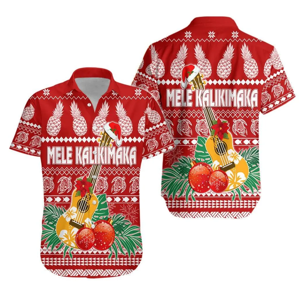 Hawaii Christmas Hawaiian Shirt Mele Kalikimaka   Ukulele Lt7_0