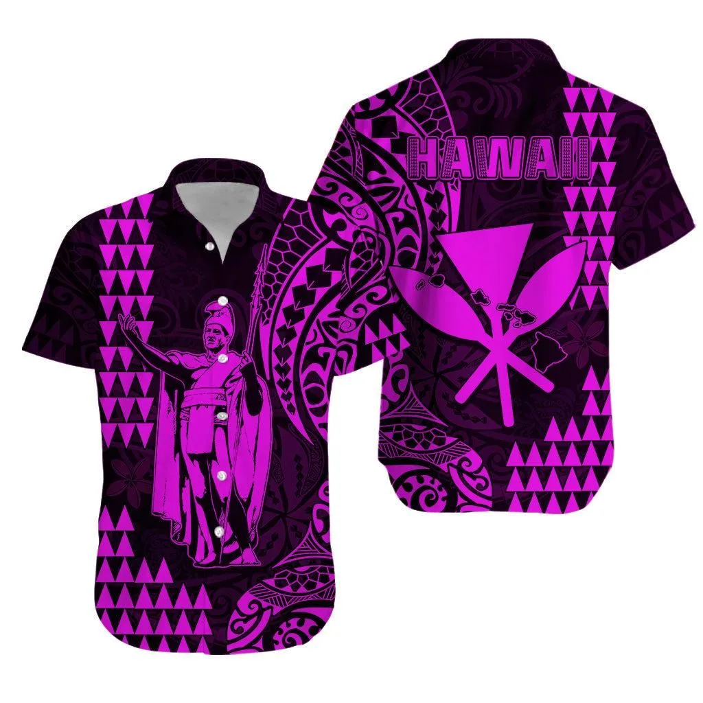Hawaii Day Kakau Hawaiian Shirt Proud To Be Hawaiian Purple King Kamehameha And Kanaka Maoli Lt13_0