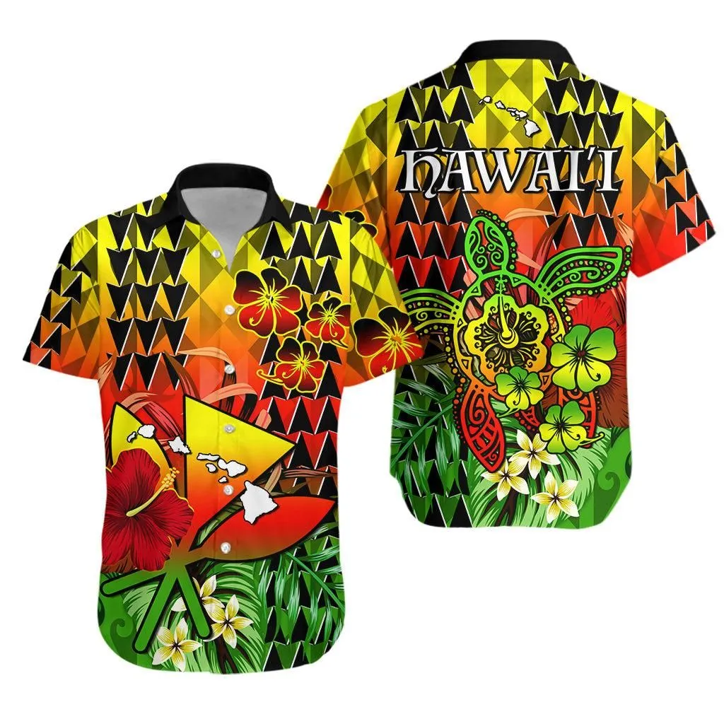 Hawaii Flowers Hawaiian Shirt Color Tribal Pattern Hawaiian Lt13_0