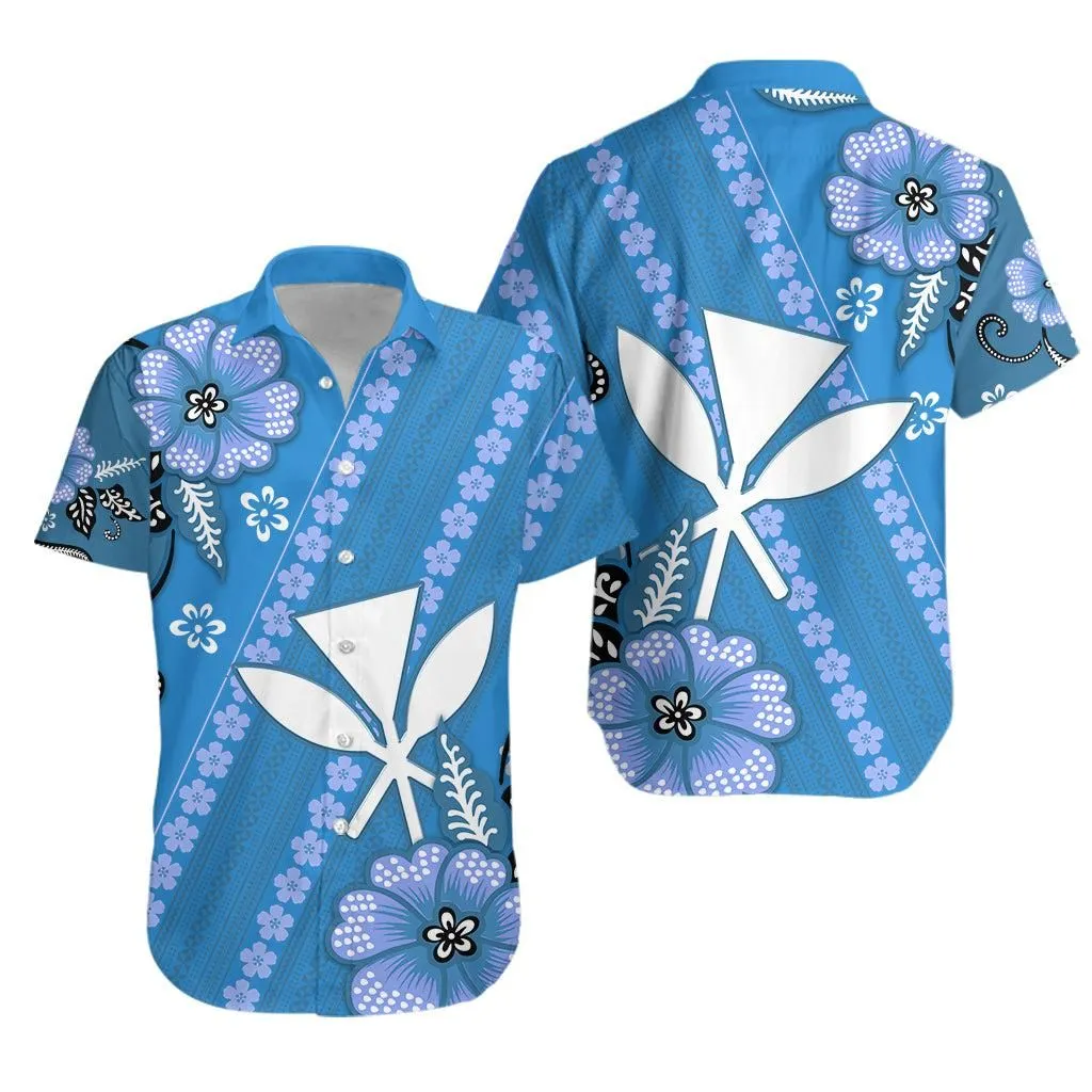 Hawaii Hawaiian Shirt Kakau Tribal Blue Batik Floral Ver01 Lt13_0