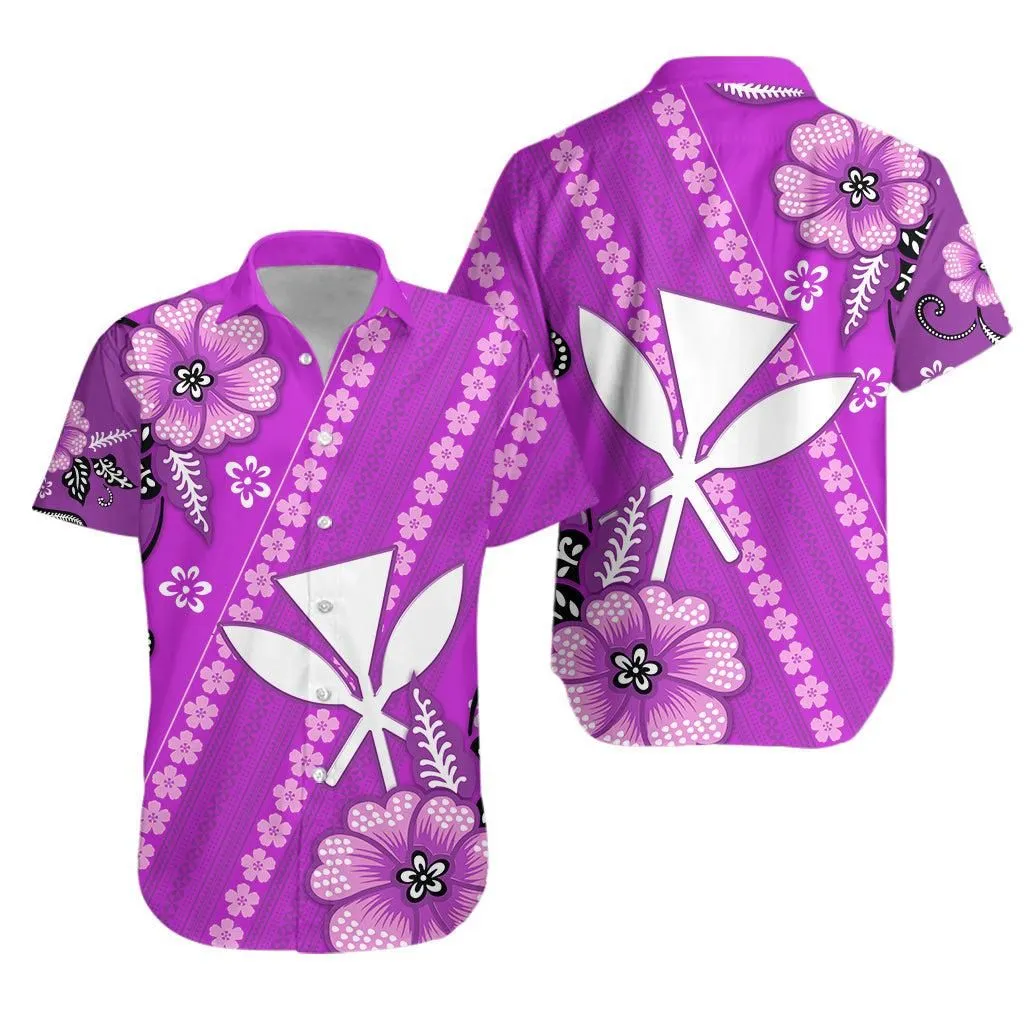 Hawaii Hawaiian Shirt Kakau Tribal Purple Batik Floral Ver01 Lt13_0