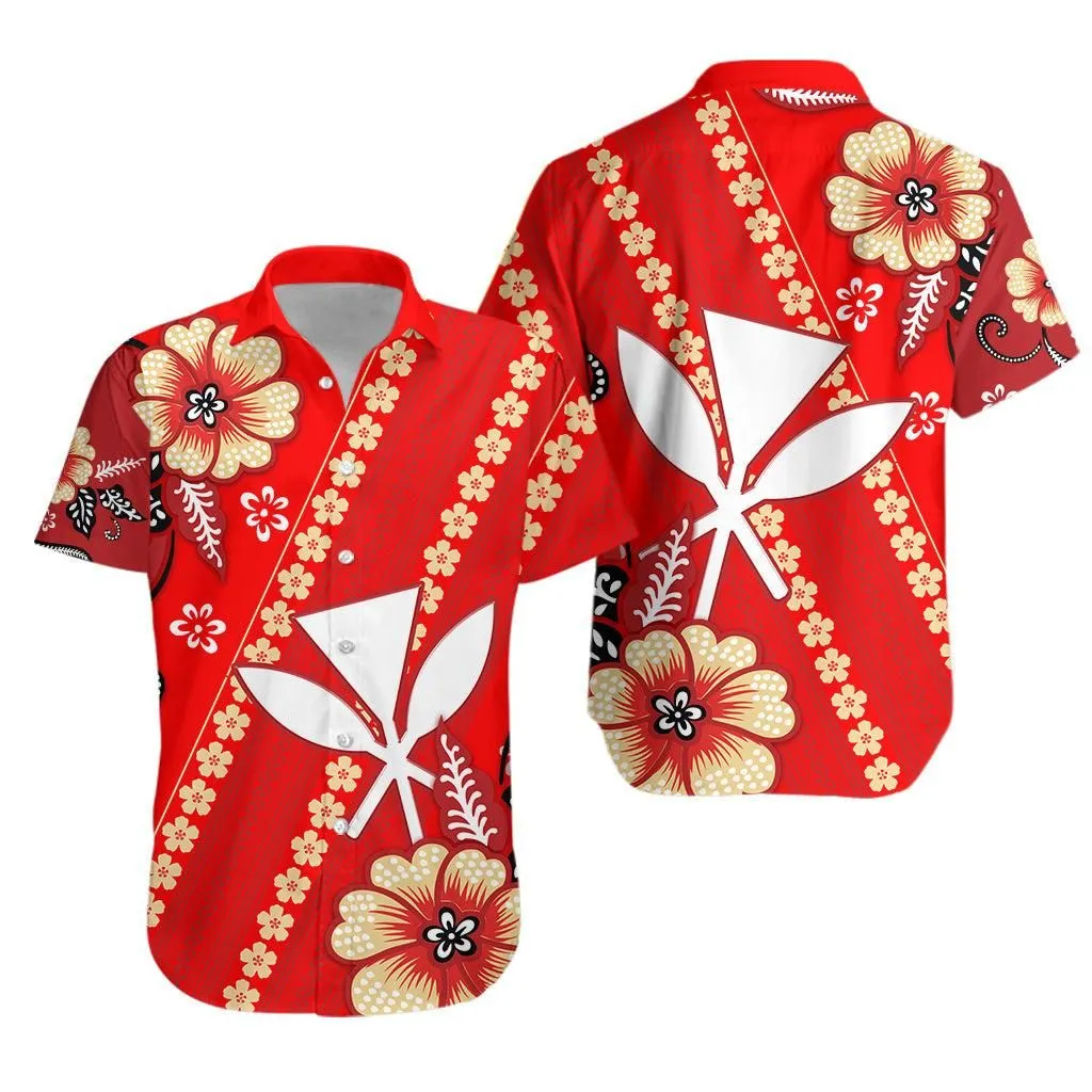 Hawaii Hawaiian Shirt Kakau Tribal Red Batik Floral Ver01 Lt13_0