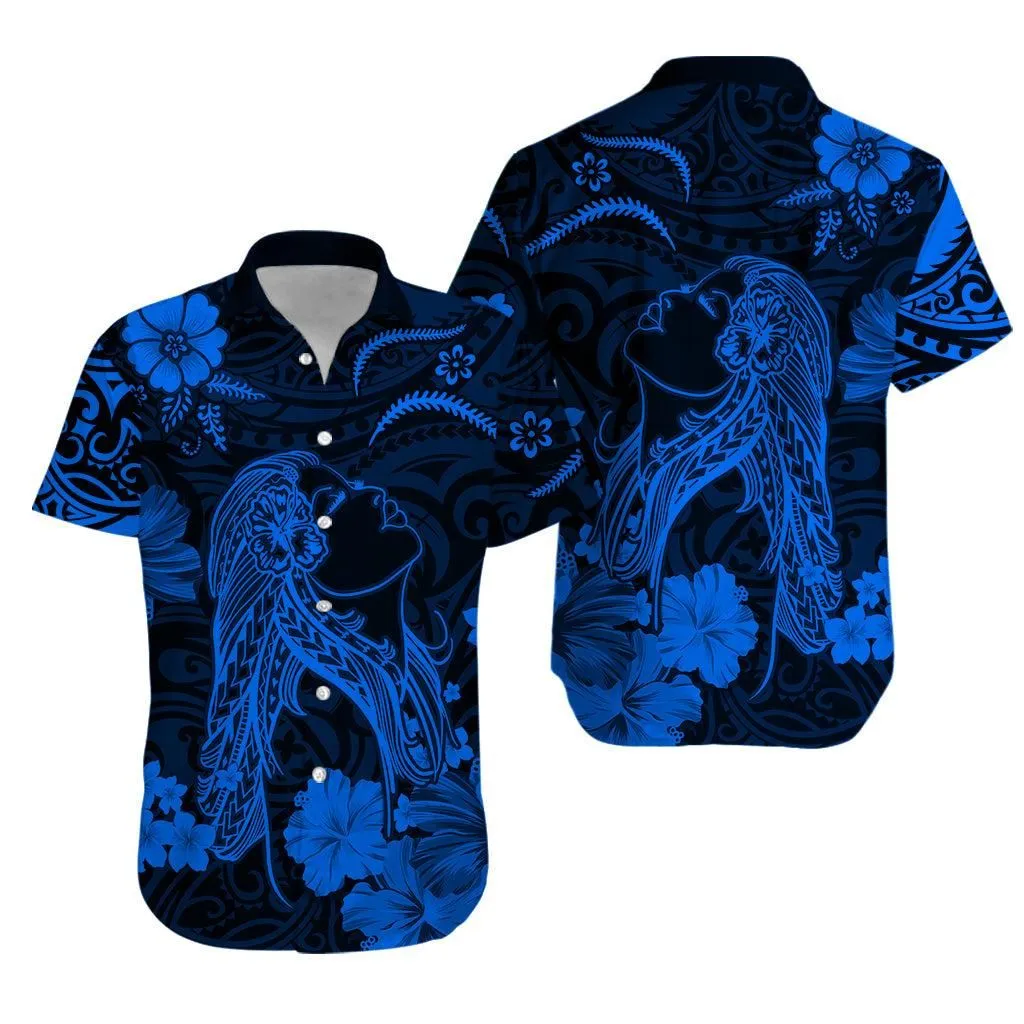 Hawaii Hawaiian Shirt Polynesia Blue Beautiful Hula Girl Lt13_0