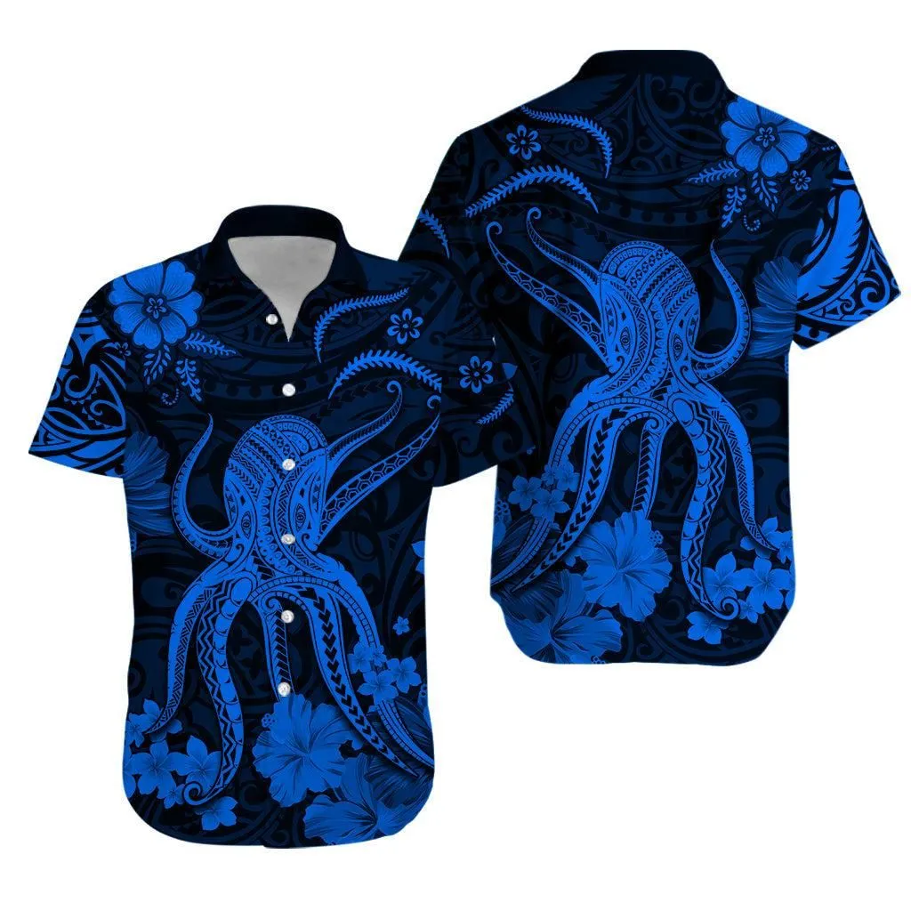 Hawaii Hawaiian Shirt Polynesia Blue Octopus Lt13_0
