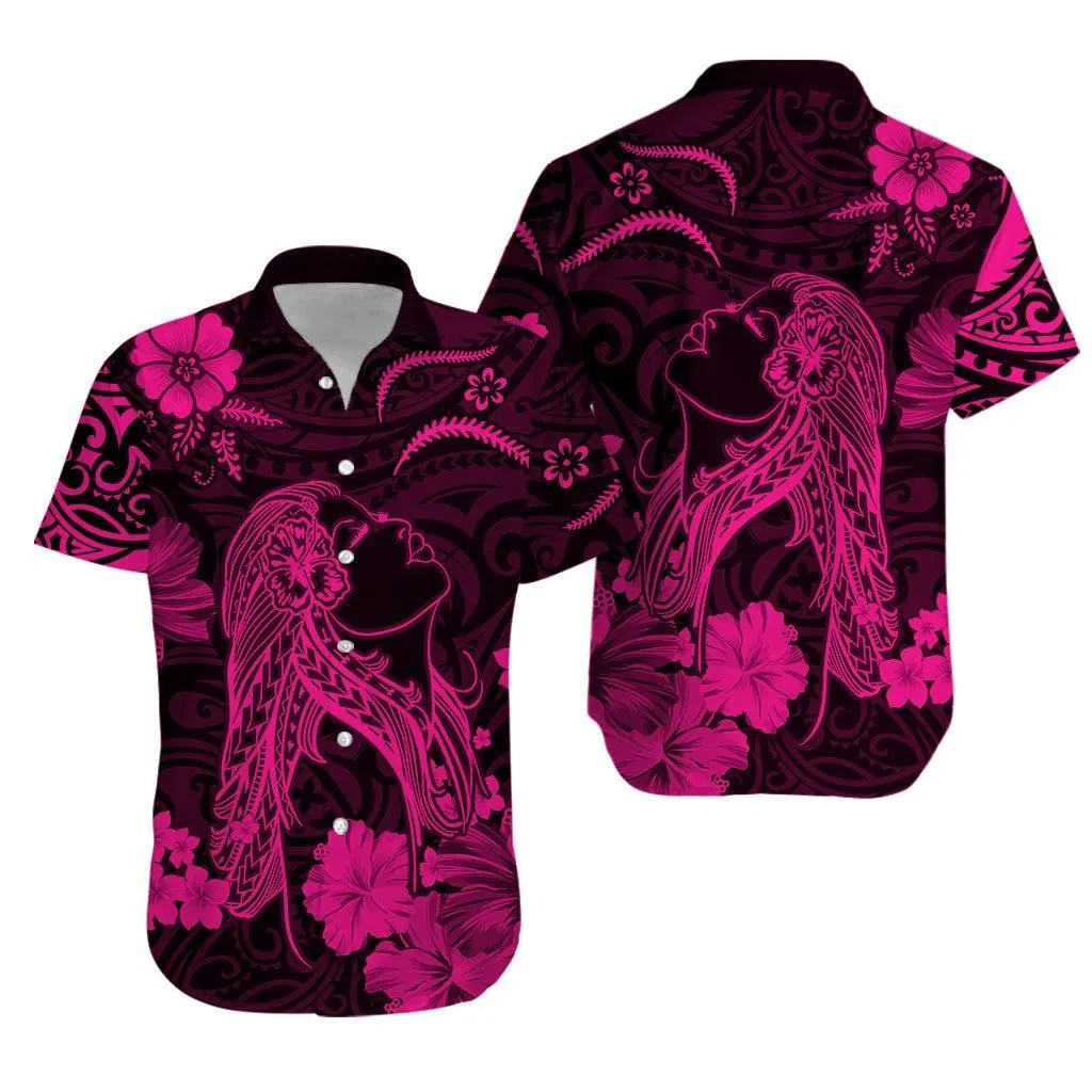 Hawaii Hawaiian Shirt Polynesia Pink Beautiful Hula Girl Lt13_0