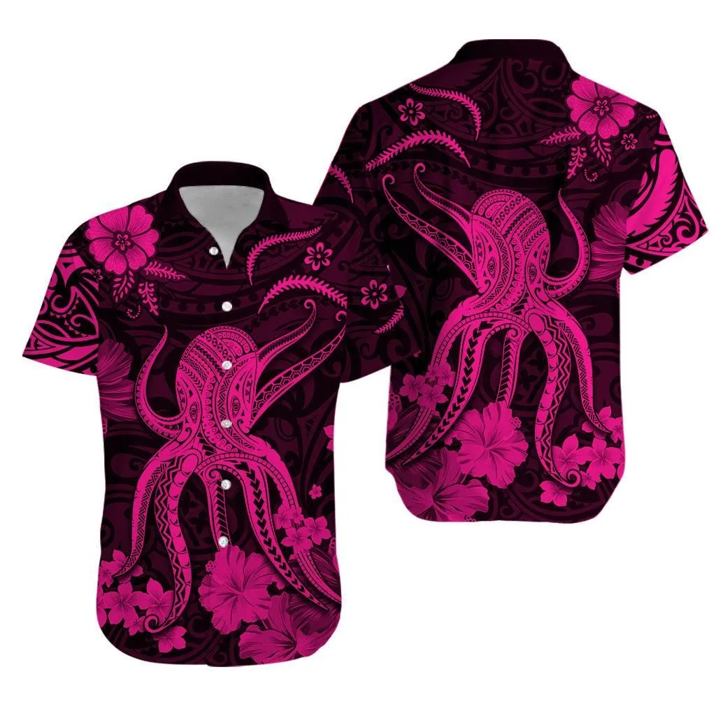Hawaii Hawaiian Shirt Polynesia Pink Octopus Lt13_0