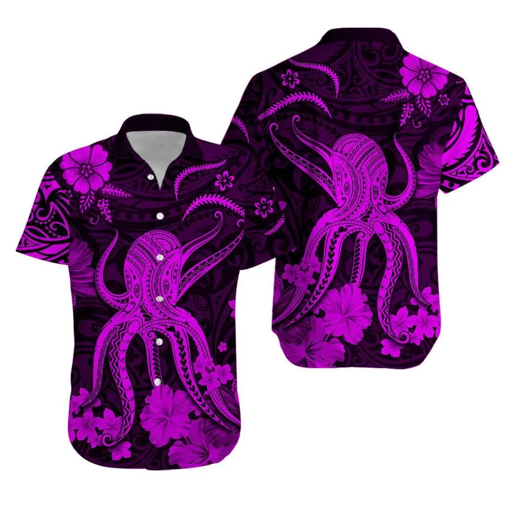 Hawaii Hawaiian Shirt Polynesia Purple Octopus Lt13_0