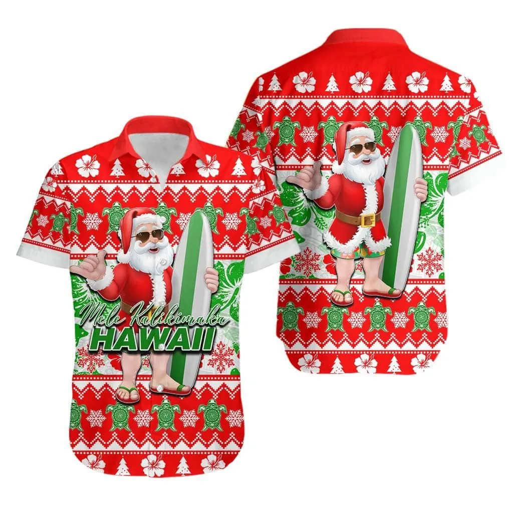 Hawaii Mele Kalikimaka Christmas Hawaiian Shirt Cool Santa Claus Lt6_1