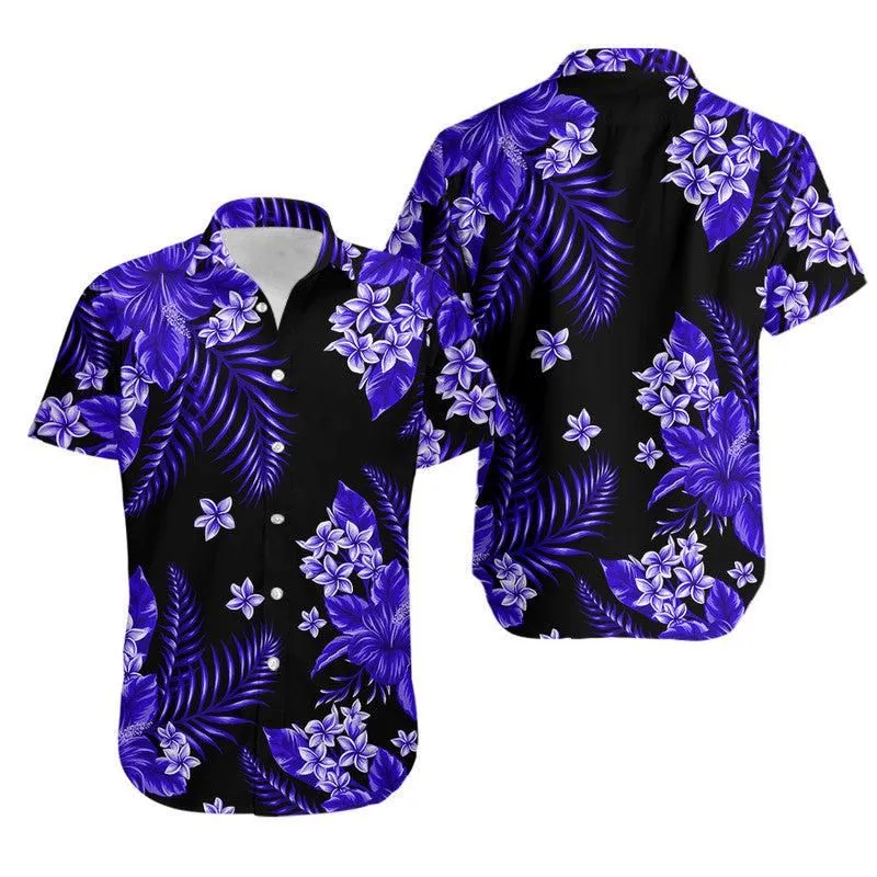 Hawaii Summer Colorful Hawaiian Shirt Dark Blue Lt6_0