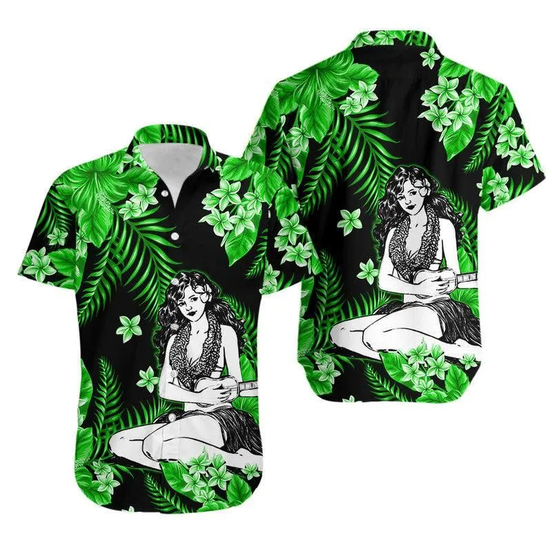Hawaii Summer Colorful Hula Girl Hawaiian Shirt Green Lt6_0
