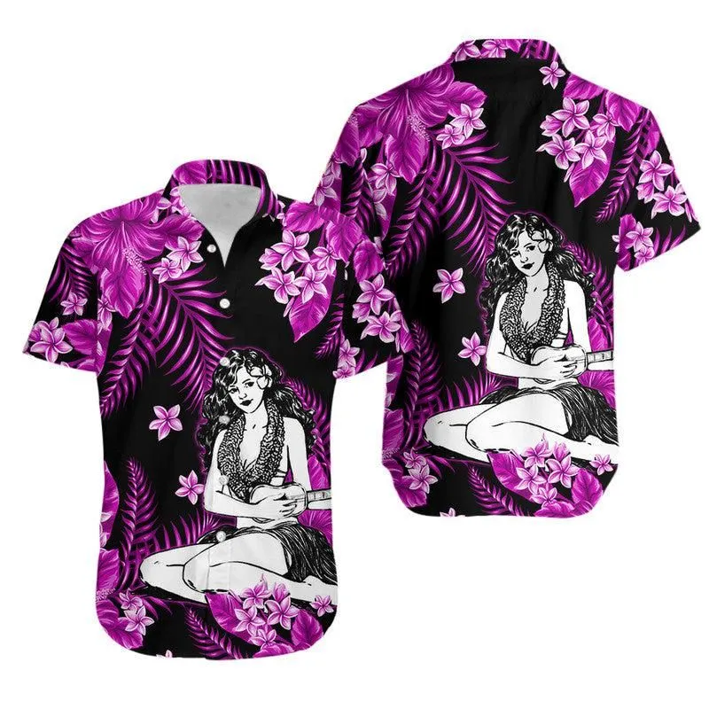 Hawaii Summer Colorful Hula Girl Hawaiian Shirt Purple Lt6_0