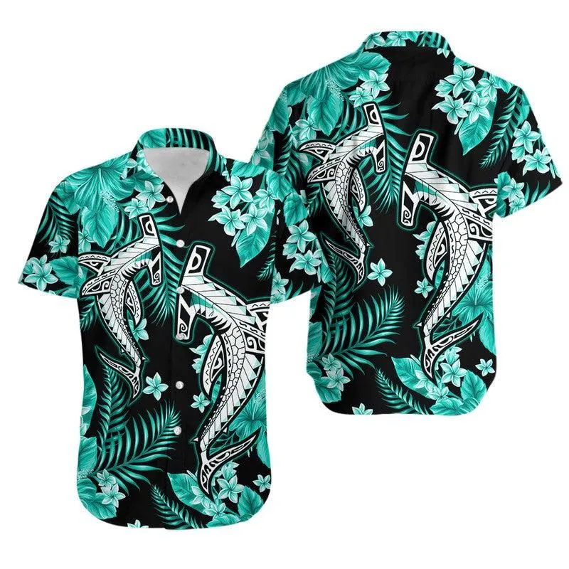 Hawaii Summer Colorful Shark Hawaiian Shirt Turquesa Lt6_0