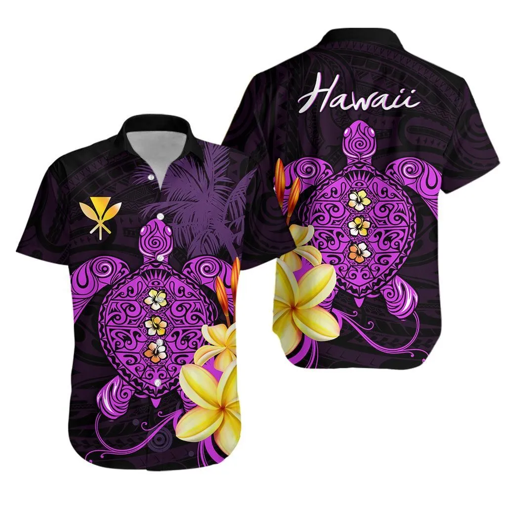 Hawaii Turtle Hawaiian Shirt Hawaiian Flowers Version Purple Elegant Lt13_1